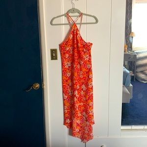 Bright floral high to low dress